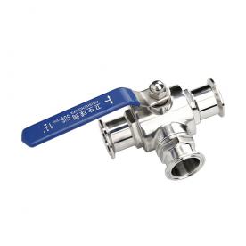 Quick fit three way ball valve